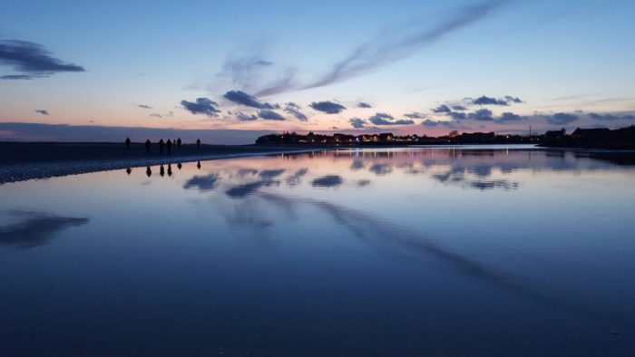 Coucher de soleil en baie de Somme - vue sur Le Crotoy
